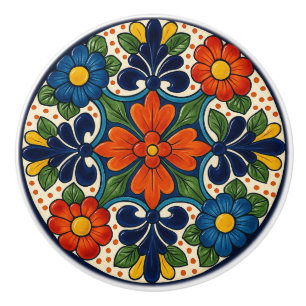 Bouton De Porte En Céramique Talavera mexicaine colorée brasserie en céramique