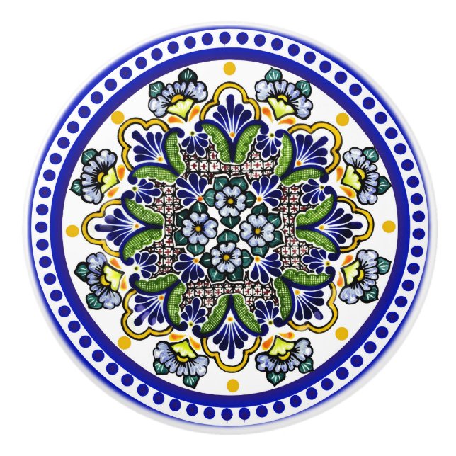 Bouton De Porte En Céramique Talavera Siete (Devant)