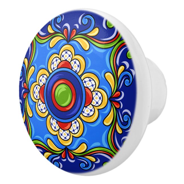 Bouton De Porte En Céramique Talavera Tile Version 2 Ceramic Drawer Knower (Droite)
