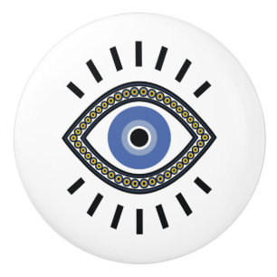 Bouton De Porte En Céramique Talisman de protection des yeux mal, oeil bleu gre