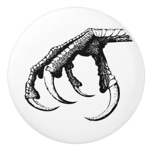 Bouton De Porte En Céramique talon de griffon victorien noir et blanc
