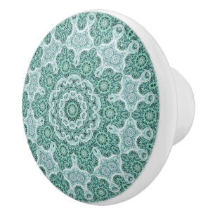 Bouton De Porte En Céramique Tantalisation en turquoise