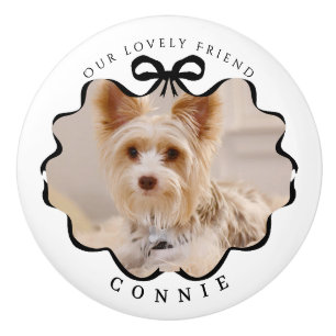 Bouton De Porte En Céramique Tapis noir ruban blanc