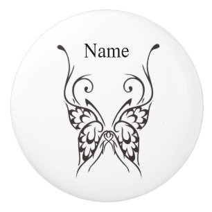 Bouton De Porte En Céramique Tatouage papillon stylisé Thunder_Cove