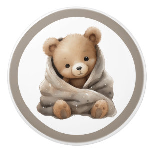 Bouton De Porte En Céramique Teddy Bear Ceramic Knox - Unisex Nursery Decor