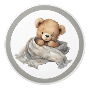 Bouton De Porte En Céramique Teddy Bear Ceramic Knox - Unisex Nursery Decor