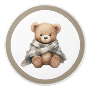 Bouton De Porte En Céramique Teddy Bear Ceramic Knox - Unisex Nursery Decor