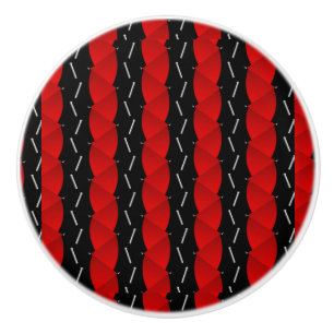 Bouton De Porte En Céramique tendance motif noire rouge