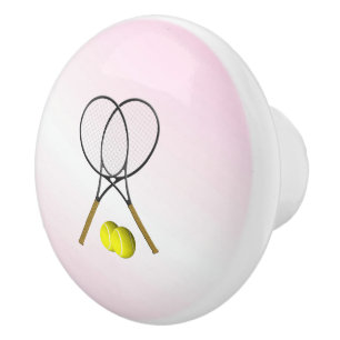 Bouton De Porte En Céramique Tennis Rose Sports