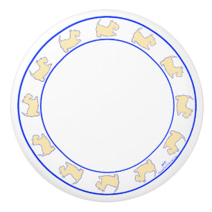 Bouton De Porte En Céramique Terriers écossais