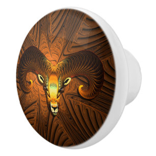 Bouton De Porte En Céramique Tête de bélier