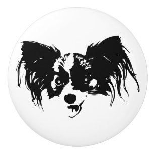 Bouton De Porte En Céramique Tête de chien drôle