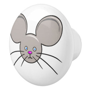 Bouton De Porte En Céramique Tête de souris