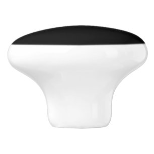 Bouton De Porte En Céramique Texte de message nom ajouté en noir solide ici