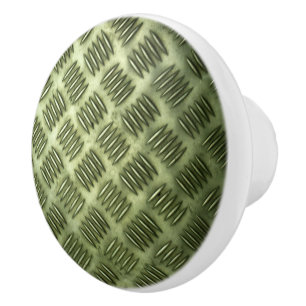 Bouton De Porte En Céramique Texture Checkered de plancher d'acier inoxydable