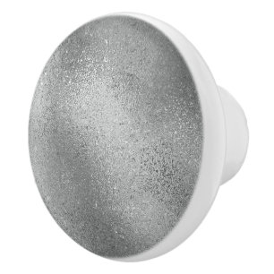 Bouton De Porte En Céramique Texture gris argenté irisée
