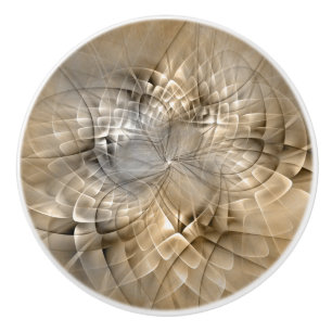 Bouton De Porte En Céramique Textures d'art fractal abstrait de tons de terre