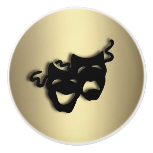 Bouton De Porte En Céramique Théâtre d'or de comédie et de tragédie