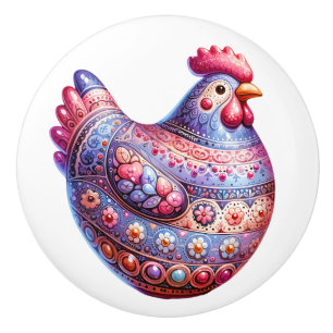 Bouton De Porte En Céramique Thème de poulet en céramique