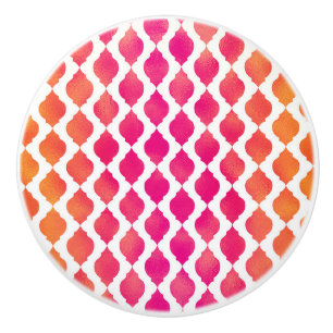 Bouton De Porte En Céramique Thème indien glamour arabe marocain rose et orange