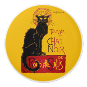 Bouton De Porte En Céramique Theophile Steinlen - Le Chat Noir Vintage