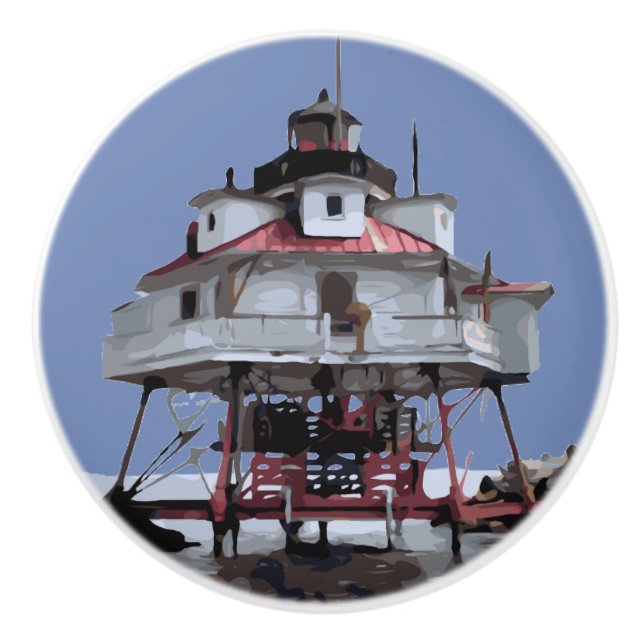 BOUTON DE PORTE EN CÉRAMIQUE THOMAS POINT LIGHT (Devant)