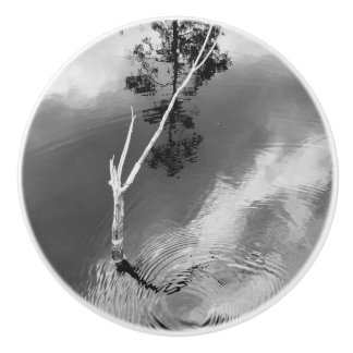 Bouton De Porte En Céramique Three Worlds Water Swirl Reflection