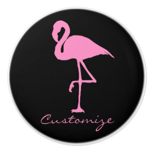 Bouton De Porte En Céramique Thunder_Cove Flamant rose rose