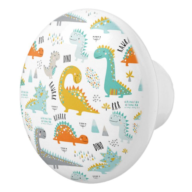 Bouton De Porte En Céramique Tige en céramique Dinosaures (Droite)