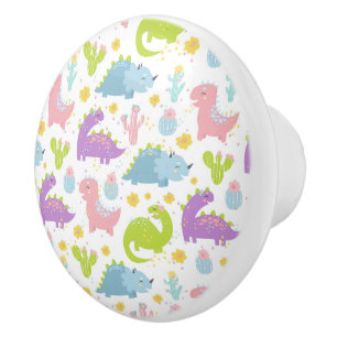 Bouton De Porte En Céramique Tige en céramique Dinosaures