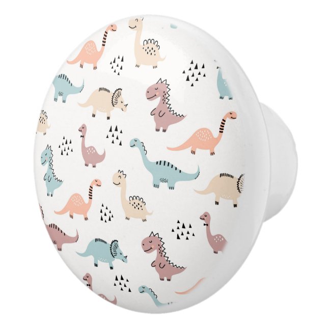 Bouton De Porte En Céramique Tige en céramique Dinosaures (Droite)