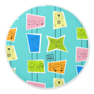 Bouton De Porte En Céramique Tige en céramique rétro atomique kitsch