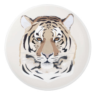 Bouton De Porte En Céramique Tigre, visage de tigre, symbole 2022