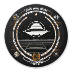 Bouton De Porte En Céramique "Tirage en céramique à thème galaxy - Unique OVNI 