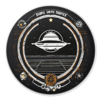 Bouton De Porte En Céramique "Tirage en céramique à thème galaxy - Unique OVNI 