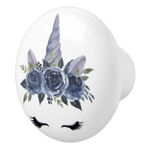 Bouton De Porte En Céramique Tirage en céramique à visage Unicorne