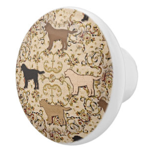 Bouton De Porte En Céramique Tiret à tiroirs pour chiens de repérage du Labrado