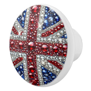 Bouton De Porte En Céramique Tiret en céramique avec les couleurs britanniques