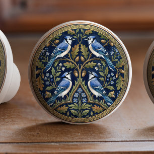 Bouton De Porte En Céramique Tiret en céramique Geai bleu