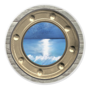 Bouton De Porte En Céramique Tiroir céramique à hublot nautique