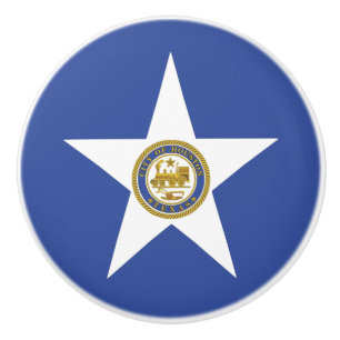 Bouton De Porte En Céramique Tiroir en céramique avec drapeau de Houston, États