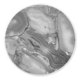 Bouton De Porte En Céramique Tiroir en céramique pierre marbre faux gris