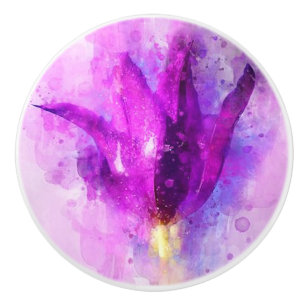 Bouton De Porte En Céramique Tiroir en céramique Rose aquarelle rose