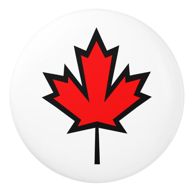 Bouton De Porte En Céramique Tiroir Feuille d'érable (Devant)