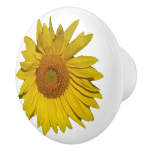 Bouton De Porte En Céramique Tiroir - Fleur de tournesol