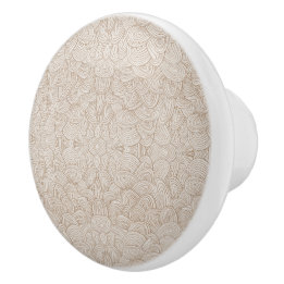 Bouton De Porte En Céramique Tissage Quantique - Neutre Chaud