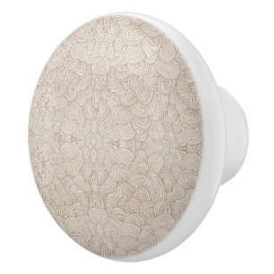 Bouton De Porte En Céramique Tissage Quantique - Neutre Chaud