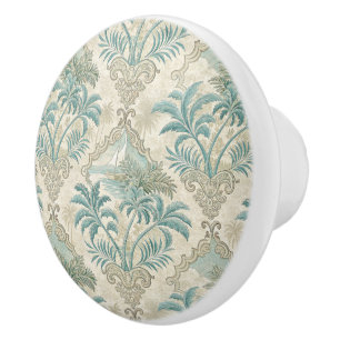 Bouton De Porte En Céramique Toile Tropicale Vintage Élégance Côtière Design