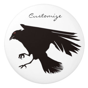Bouton De Porte En Céramique Tonnerre de Black Raven