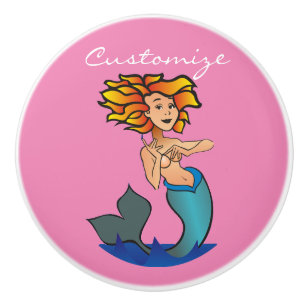 Bouton De Porte En Céramique Tonnerre de la sirène rouge